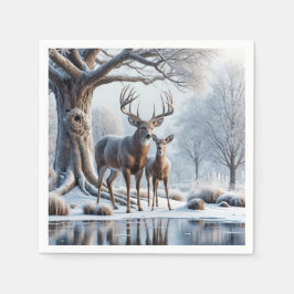 Guardanapo De Papel Deer Standby Icy Pond