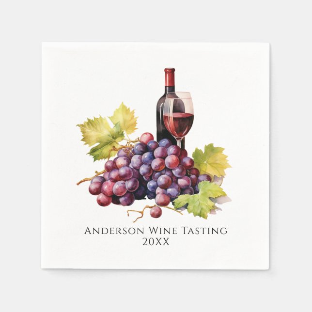 Guardanapo De Papel Degustação de Vinho Personalizada (Frente)