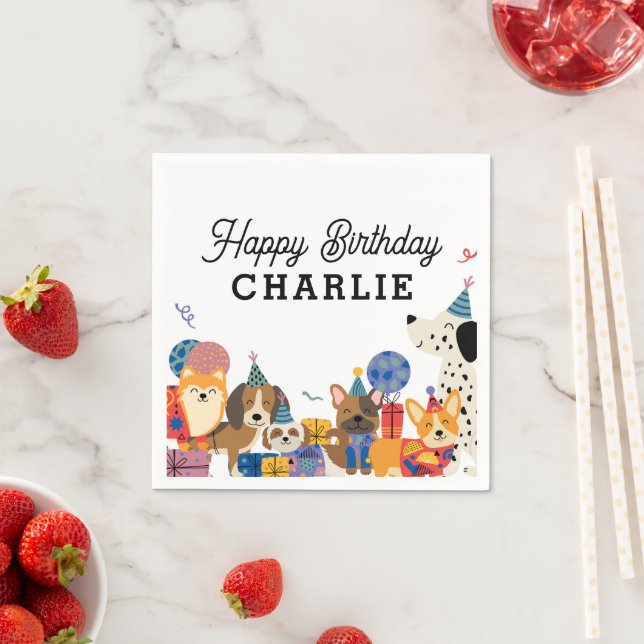 Guardanapo De Papel Deixa o Cachorro Pawy Festa de aniversário (Insitu)