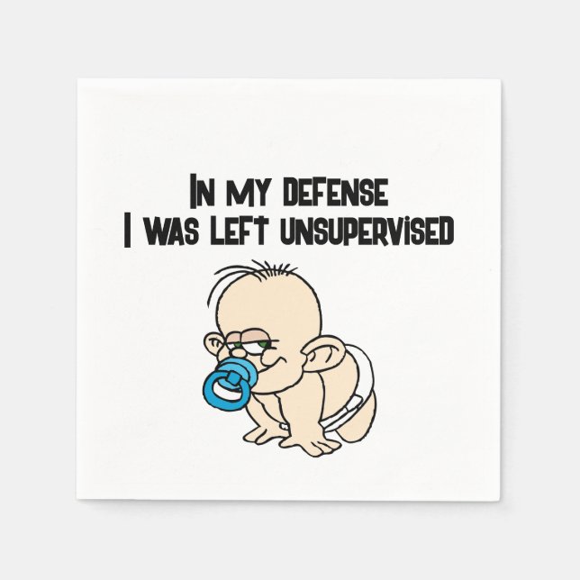 Guardanapo De Papel Deixado Sem Supervisão - Coquetel Engraçado Napkin (Frente)