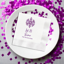 Guardanapo De Papel Deixe-A Neves Púrpura Floco de Neve