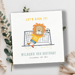Guardanapo De Papel Deixe-me Kick Lion Goalkeeper Aniversário de crian