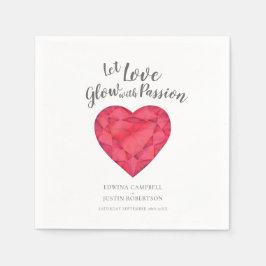 Guardanapo De Papel Deixe o amor brilhar com paixão rubi casamento do 
