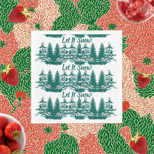 Guardanapo De Papel Deixem-na nevar Aquarela inverno Madeira de Natal 