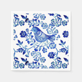 Guardanapo De Papel Delft Blue Bird 🐦 floral French Country Sctoll