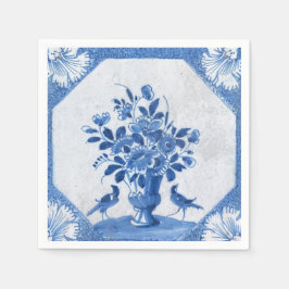 Guardanapo De Papel Delft Blue Birds floral Country Toile