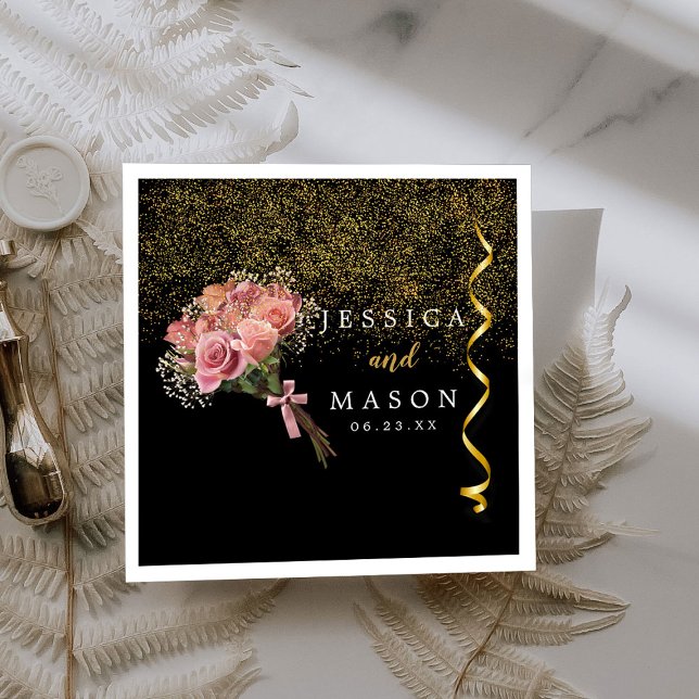 Guardanapo De Papel Delicado Buquê Mágico Casamento Cocktail Napkins (Criador carregado)