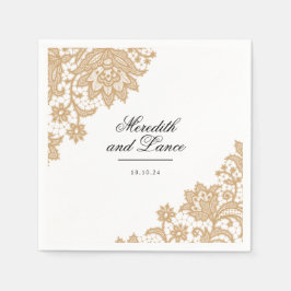 Guardanapo De Papel Delicar Casamento Preto e Dourado de Script