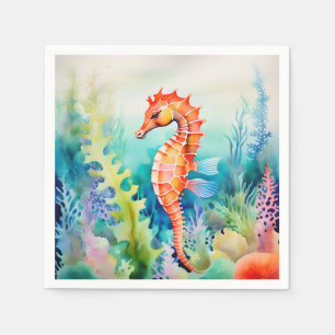 Guardanapo De Papel Delicar Cavalo-marinho com Coral-Recife