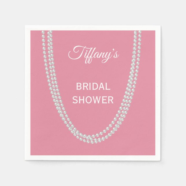 Guardanapo De Papel Delicar Chá de panela de Pérolas Rosa (Frente)