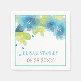 Guardanapo De Papel Delicar flores azuis casamento floral