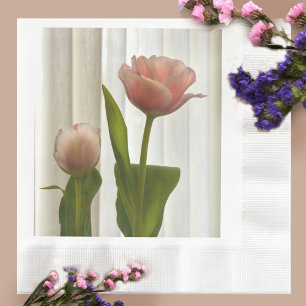 Guardanapo De Papel Delicar Tulipas de Pastel Cor-de-Rosa Fotografia F