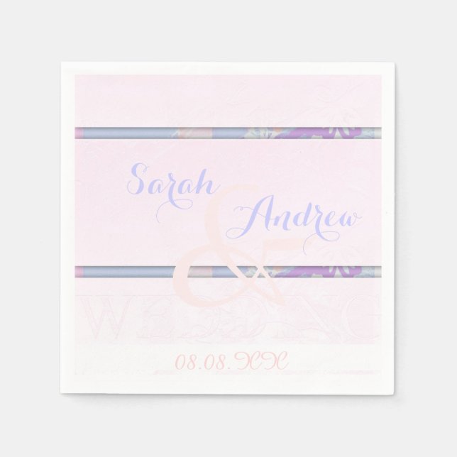 Guardanapo De Papel Delicate Damask - Papel de Casamento Napkins (Frente)