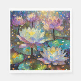 Guardanapo De Papel Delicate Lotus Flowers Blossoming in the Snow