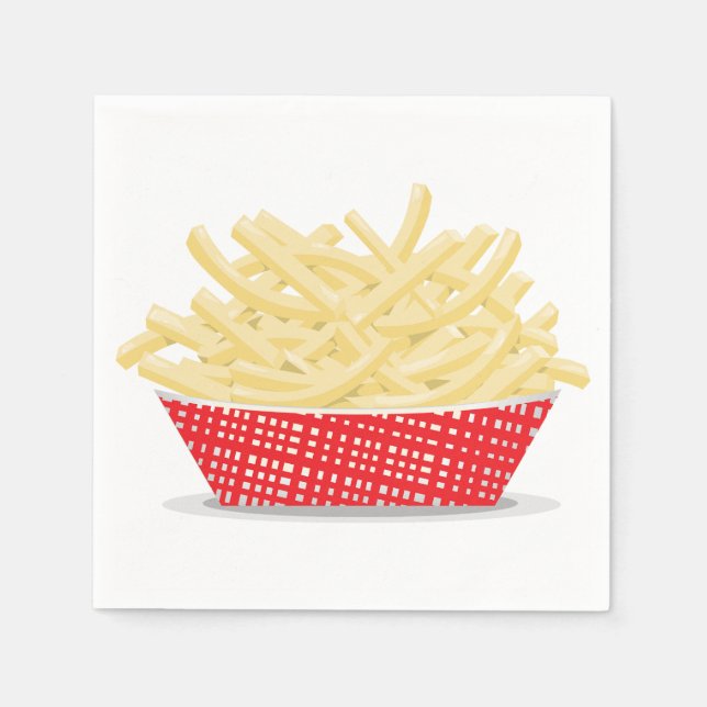 Guardanapo De Papel Deliciosos Fries Franceses - Comida Rápida (Frente)