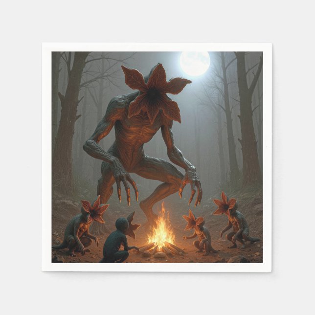 Guardanapo De Papel Demogorgon Creatures Around a Campfire (Frente)