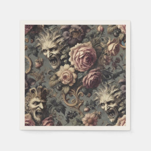 Guardanapo De Papel Demônios da Delinquência – Design Floral Gótico