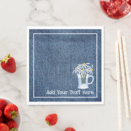 Guardanapo De Papel Denim E Daisys