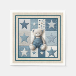 Guardanapo De Papel Denim Patchwork Bear Napkins