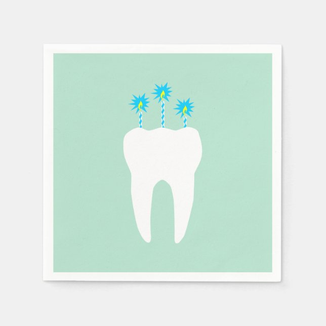 Guardanapo De Papel Dente de Celebração com Velas (Frente)