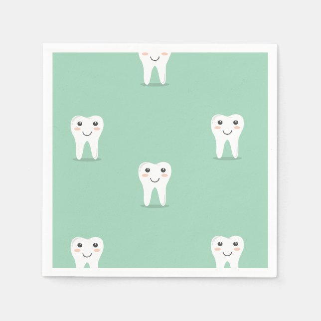 Guardanapo De Papel Dente feliz Kawaii (Frente)