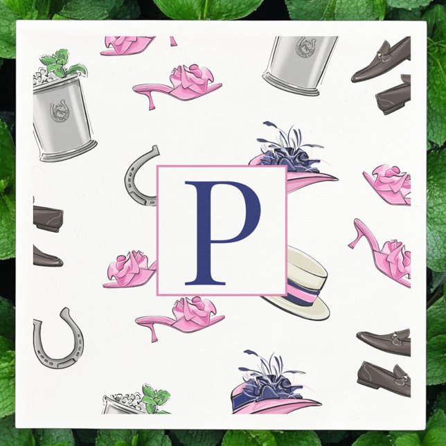 Guardanapo De Papel Derby Horse Race Attyre Ferradura Julep Monograma (Criador carregado)