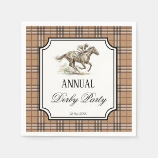 Guardanapo De Papel Derby horse racing party elegant gingham