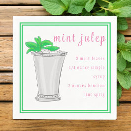 Guardanapo De Papel Derby Mint Julep Bar Recipiente Borda