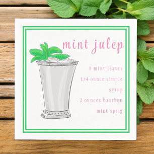 Guardanapo De Papel Derby Mint Julep Bar Recipiente Borda