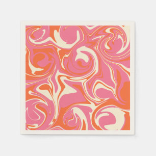 Guardanapo De Papel Derramar - Rosa, Laranja e Creme