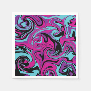 Guardanapo De Papel Derramar - Rosa, Púrpura, Azul e Preto