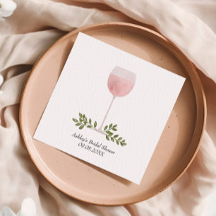 Guardanapo De Papel Desarrolhe o Cálice de Vinho Rosé Casamento, Chá d