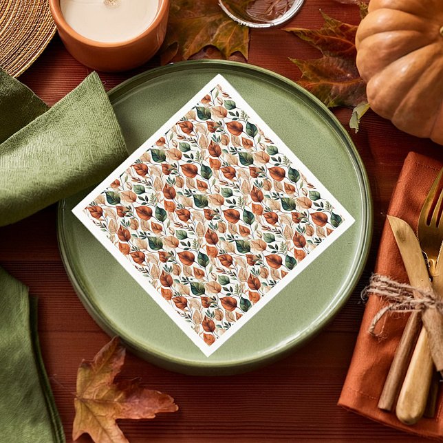 Guardanapo De Papel Descartar terra cotta e folha de sage (Criador carregado)