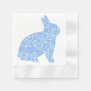 Guardanapo de papel descartáveis do coelho azul