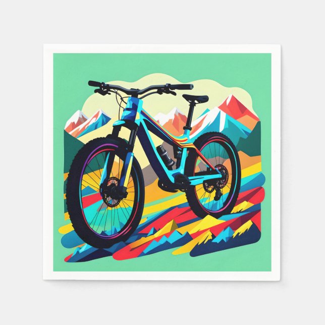 Guardanapo De Papel Descida Mountain Bike Art (Frente)
