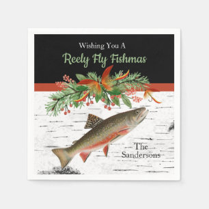 Guardanapo De Papel Desejando-lhe um Peixe Reely, Trout Natal