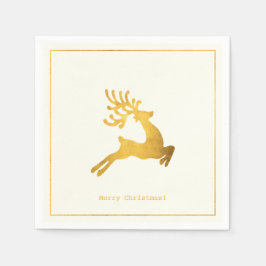 Guardanapo De Papel Desejos Simples ・ Natal Dourado Minimalista