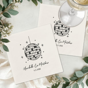 Guardanapo De Papel Desenho à Mão Disco Casamento Retro