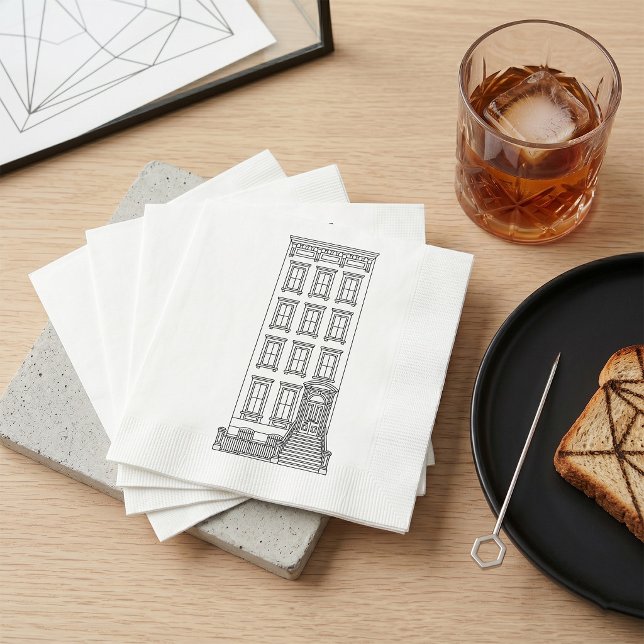 Guardanapo De Papel Desenho Clássico de Apartamento com Escada de Nova (Criador carregado)