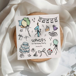 Guardanapo De Papel Desenho da mão do primeiro aniversario