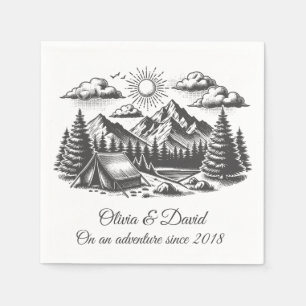 Guardanapo De Papel Desenho da paisagem vítrea para o casamento