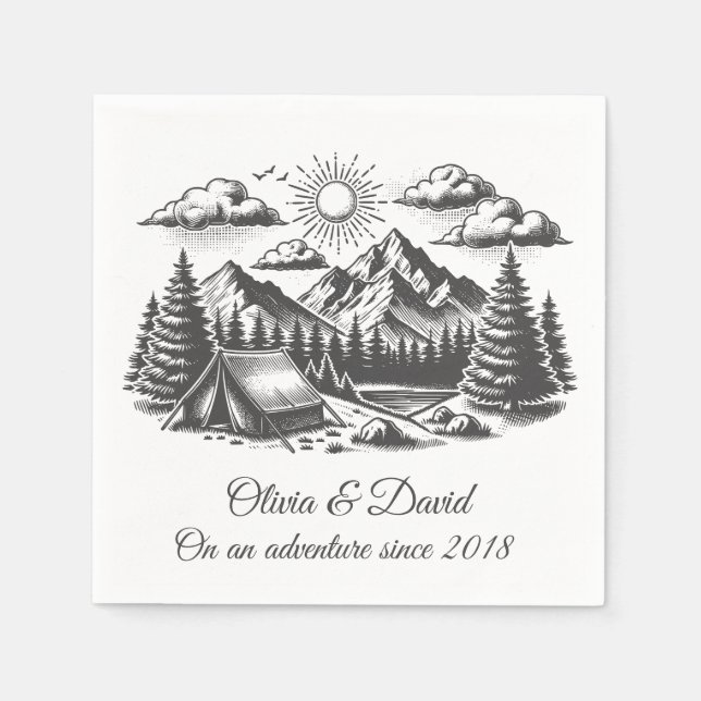 Guardanapo De Papel Desenho da paisagem vítrea para o casamento (Frente)