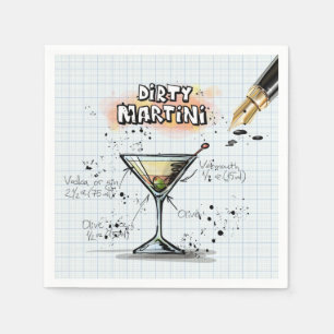 Guardanapo De Papel Desenho de Bar de Martini Sujo