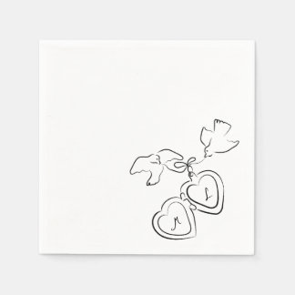 Guardanapo De Papel Desenho De Casamento De Mão Personalizado Coquetel