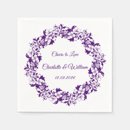 Guardanapo De Papel Desenho de casamento floral elegante