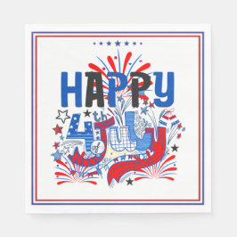 Guardanapo De Papel Desenho de Celebração Patriótica do 4 de Julho Fel
