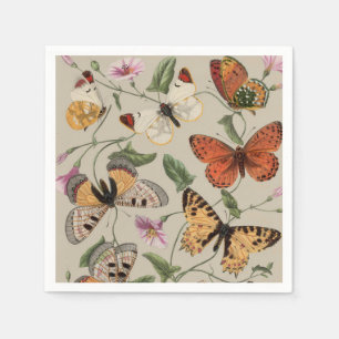 Guardanapo De Papel Desenho de Coleção de Natureza da Mama da Borbolet