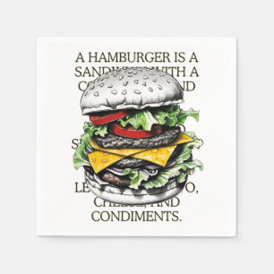 Guardanapo De Papel Desenho de Hamburger Vintage por CallisC Arts ⭐ ⭐