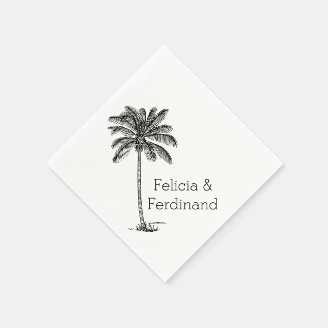 Guardanapo De Papel Desenho de linha de Palmeira de Coco (Canto)