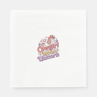 Guardanapo De Papel Desenho de Mercadoria Caprichosa Cowgirl Unicórnio